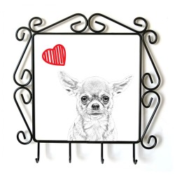 Chihuahua- Percha para ropa con la imagen de perro. Perro con el corazón