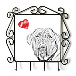 French Mastiff- clothes hanger with an image of a dog. Collection. Dog with heart.