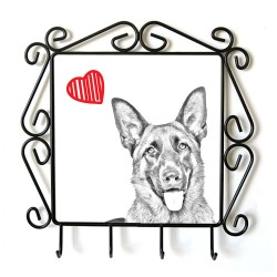 German Shepherd- clothes hanger with an image of a dog. Collection. Dog with heart.