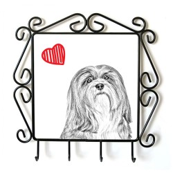 Lhasa Apso- clothes hanger with an image of a dog. Collection. Dog with heart.