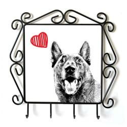 Belgian Shepherd, Malinois- clothes hanger with an image of a dog. Collection. Dog with heart.