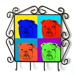 Bulldog inglés - Percha para ropa con la imagen de perro. Estilo de Andy Warhol