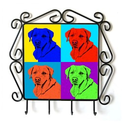 Cobrador de Labrador - Percha para ropa con la imagen de perro. Estilo de Andy Warhol
