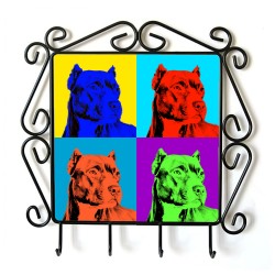 American Pit Bull Terrier - clothes hanger with an image of a dog. Collection. Andy Warhol style