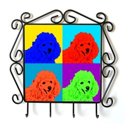 Caniche- Percha para ropa con la imagen de perro. Estilo de Andy Warhol