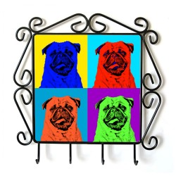 Carlino - Percha para ropa con la imagen de perro. Estilo de Andy Warhol
