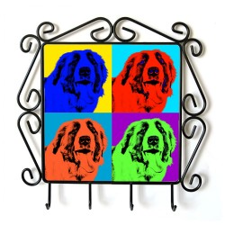 San bernardo - Percha para ropa con la imagen de perro. Estilo de Andy Warhol