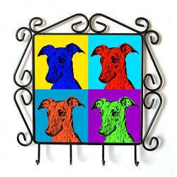 Whippet - clothes hanger with an image of a dog. Collection. Andy Warhol style