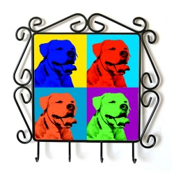 Bulldog americano- Percha para ropa con la imagen de perro. Estilo de Andy Warhol