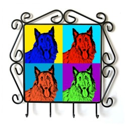 Belgian Shepherd, Malinois - clothes hanger with an image of a dog. Collection. Andy Warhol style