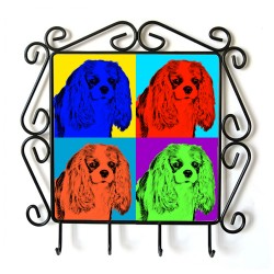 Cavalier king charles spaniel - clothes hanger with an image of a dog. Collection. Andy Warhol style