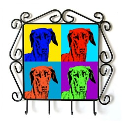 Doberman - clothes hanger with an image of a dog. Collection. Andy Warhol style