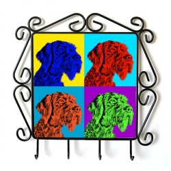 German Wirehaired Pointer - clothes hanger with an image of a dog. Collection. Andy Warhol style