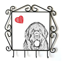Newfoundland- clothes hanger with an image of a dog. Collection. Dog with heart.