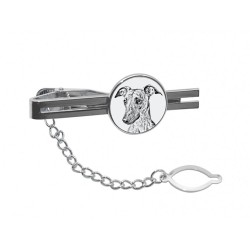 Whippet- Tie pin with an image of a dog.