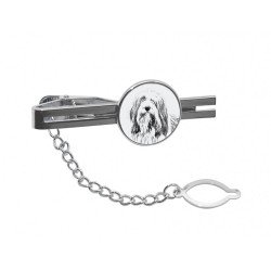 Bearded Collie- Tie pin with an image of a dog.