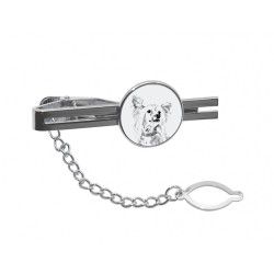 Chinese Crested Dog- Tie pin with an image of a dog.