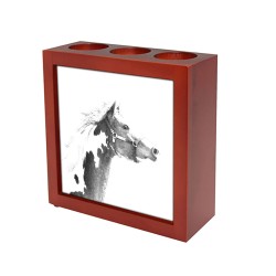 American Paint Horse recipiente para velas/bolígrafos con una imagen de caballo