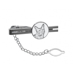 LaPerm- Tie pin with an image of a cat