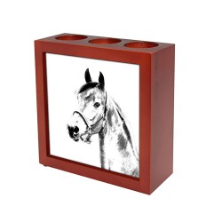 Morgan - recipiente para velas/bolígrafos con una imagen de caballo