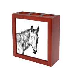 Namib Desert Horse, wooden stand for candles/pens with the image of a horse