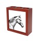 Selle français, wooden stand for candles/pens with the image of a horse
