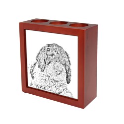 Romagna Water Dog, wooden stand for candles/pens with the image of a dog !