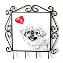 Pekingese- clothes hanger with an image of a dog. Collection. Dog with heart.