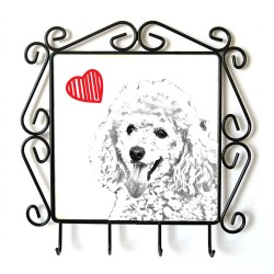 Poodle- clothes hanger with an image of a dog. Collection. Dog with heart.