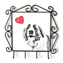 St. Bernard- clothes hanger with an image of a dog. Collection. Dog with heart.