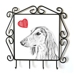 Saluki- clothes hanger with an image of a dog. Collection. Dog with heart.