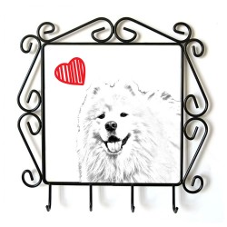 Akita - Percha para ropa con la imagen de perro. Perro con el corazón