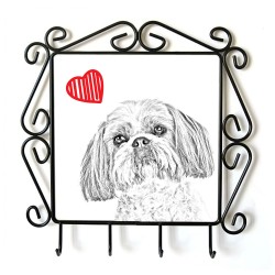 Shih Tzu- clothes hanger with an image of a dog. Collection. Dog with heart.