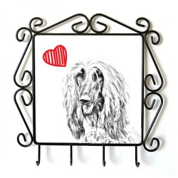 Afghan Hound- clothes hanger with an image of a dog. Collection. Dog with heart.