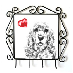 American Cocker Spaniel- Percha para ropa con la imagen de perro. Perro con el corazón