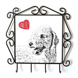 Bedlington Terrier- Percha para ropa con la imagen de perro. Perro con el corazón
