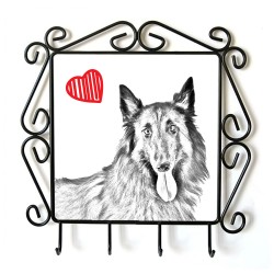 Belgian Shepherd, Malinois- clothes hanger with an image of a dog. Collection. Dog with heart.