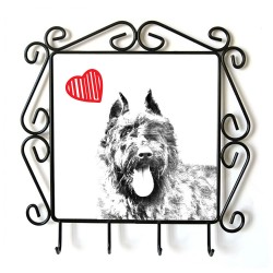 Flandres Cattle Dog- clothes hanger with an image of a dog. Collection. Dog with heart.