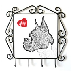 Boxer- clothes hanger with an image of a dog. Collection. Dog with heart.