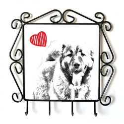 Caucasian Shepherd Dog- clothes hanger with an image of a dog. Collection. Dog with heart.