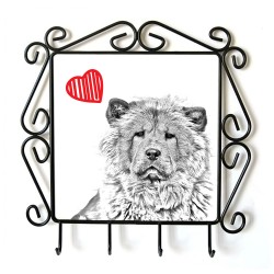 Chow chow- clothes hanger with an image of a dog. Collection. Dog with heart.