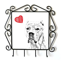 Argentine Dogo- clothes hanger with an image of a dog. Collection. Dog with heart.