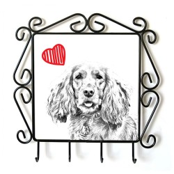 English Cocker Spaniel- clothes hanger with an image of a dog. Collection. Dog with heart.