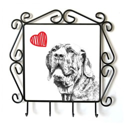 Brazilian Mastiff- clothes hanger with an image of a dog. Collection. Dog with heart.
