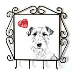 Fox Terrier- clothes hanger with an image of a dog. Collection. Dog with heart.