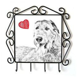 Irish Wolfhound- clothes hanger with an image of a dog. Collection. Dog with heart.