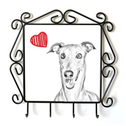 Italian Greyhound- clothes hanger with an image of a dog. Collection. Dog with heart.