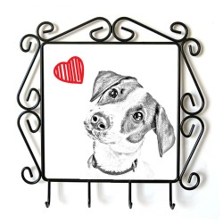 Jack Russell Terrier- clothes hanger with an image of a dog. Collection. Dog with heart.