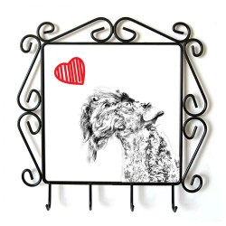 Kerry Blue Terrier- clothes hanger with an image of a dog. Collection. Dog with heart.
