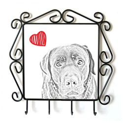 Labrador Retriever- clothes hanger with an image of a dog. Collection. Dog with heart.